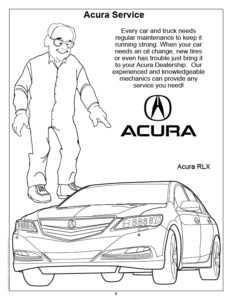 Acura Service Coloring Page