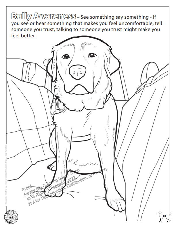 Wolcott Police Department K9 Mallard Coloring Page: Bully Awareness - See Something Say Something