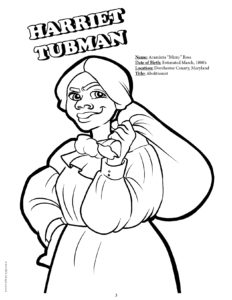 Harriet Tubman Coloring Page Women Leader