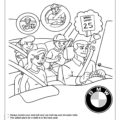 Car Safety with BMW Coloring Page
