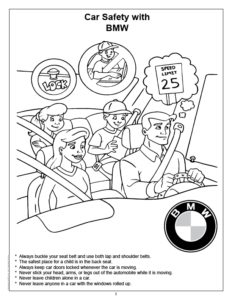 Car Safety with BMW Coloring Page