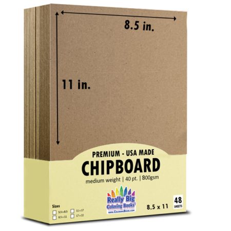 8.5x11 Chipboard 48 Sheets