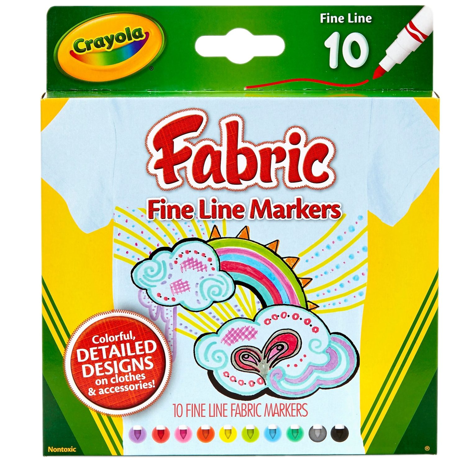 Crayola 10ct. Fine Line Fabric Markers Really Big Coloring Books®