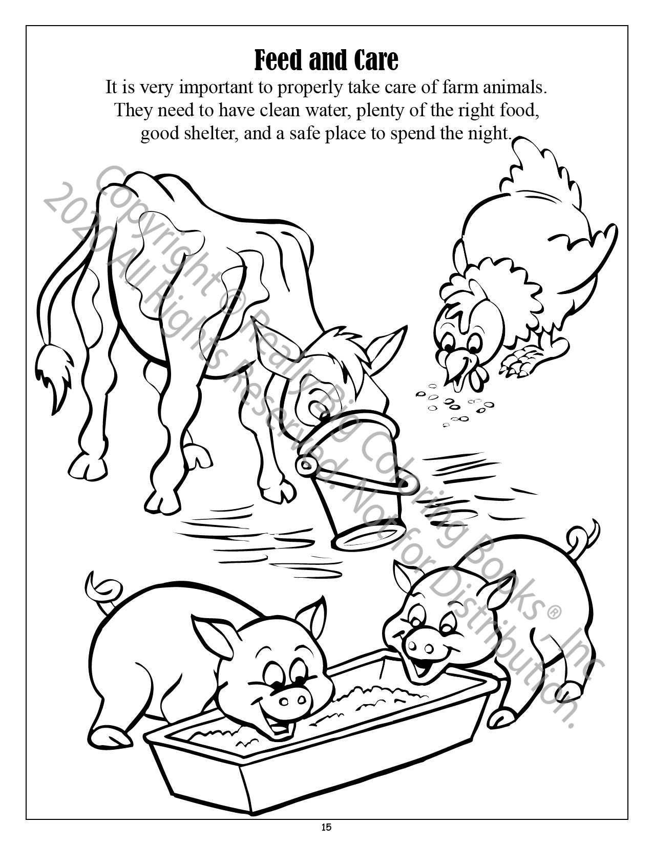 Food and Fun on the Farm Coloring Page 4