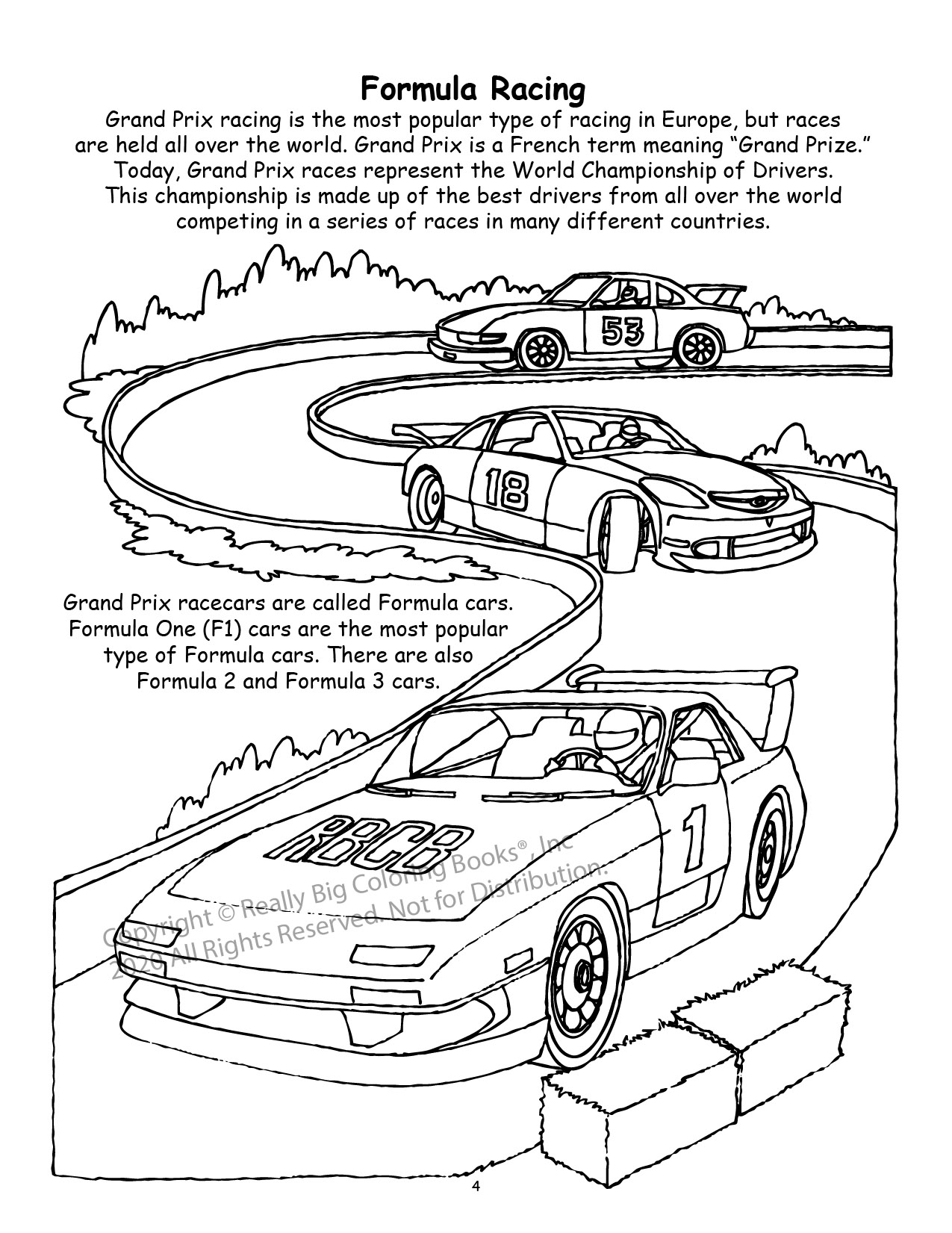 Racing Coloring Page 1