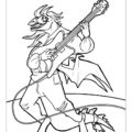 Guitar Playing Dragon Coloring Page