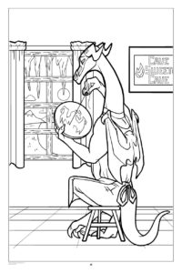 Fun Mom Dragon Coloring Book looking out window
