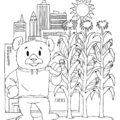 Aggie Bear Agriculture in America Coloring Page