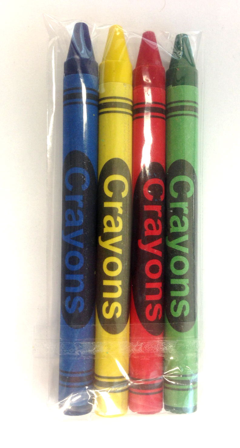 4ct. Generic Cellophane Crayons Pack