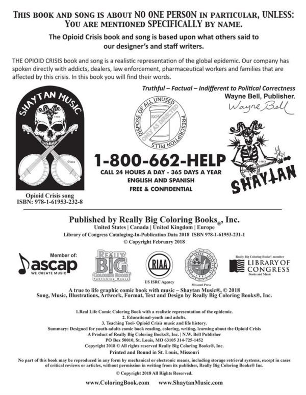 Opioid Crisis Adult ColoringBook.com | Really Big Coloring Books®