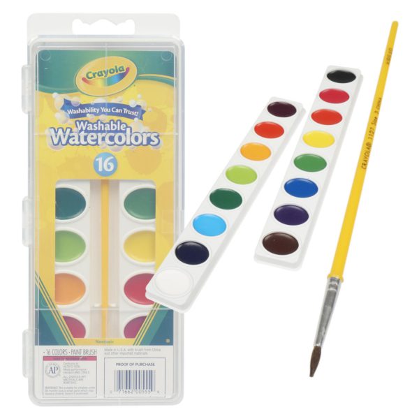 Crayola 16 Color Washable Water Colors Set