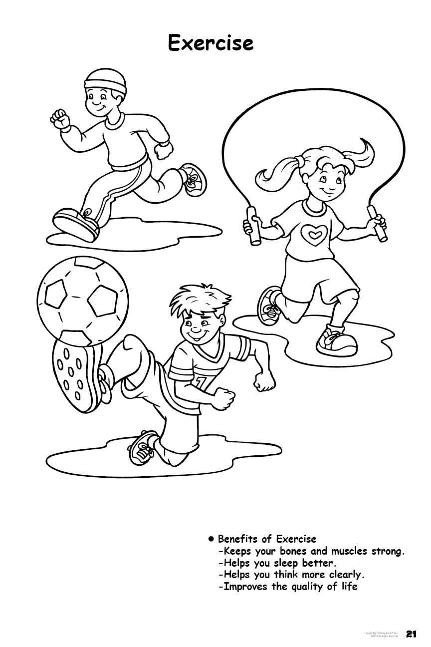 Exercise Coloring Page Child Safety Coloring Book