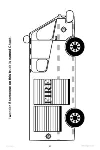 Fire Truck Coloring Page Lights N Siren Coloring Book