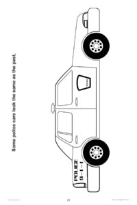 Police Car Coloring Page Lights N Siren Coloring Book