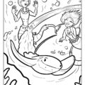 Mermaid and Stingray Coloring Page Mermaids Really Big Coloring Book