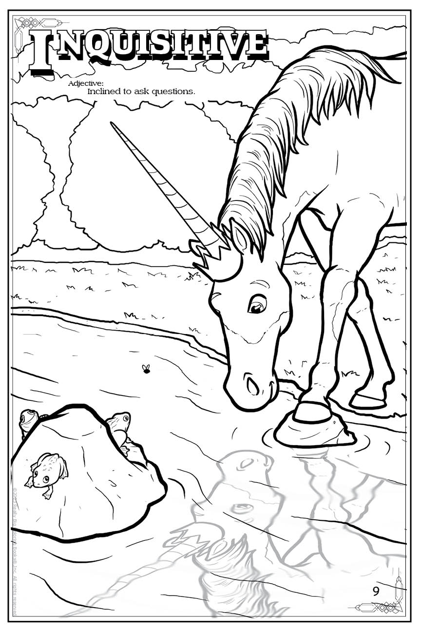 Inquisitive Unicorn Coloring Page Unicorns Really Big Coloring Book