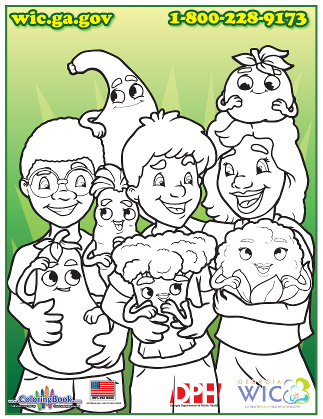 WIC Veggie Strong Coloring Book Back Cover