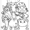Veggie Strong Coloring Page