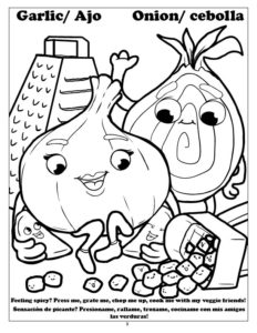 Veggie Strong Garlic and Onions Coloring Page