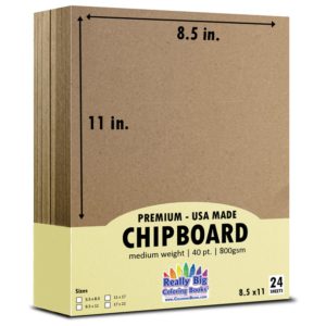 24 Pack Chipboard 8.5 x 11