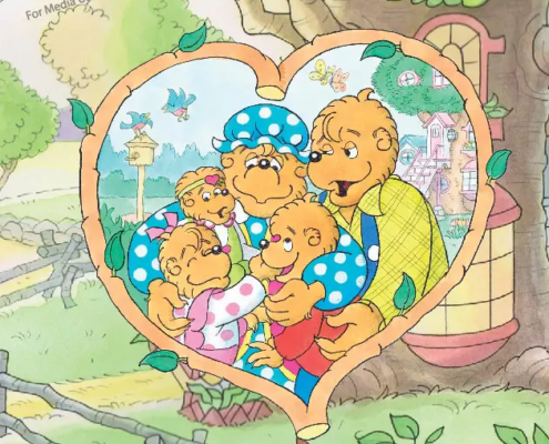 Based on the popular children’s book series, The Berenstain Bears coloring book features Mama and Papa Bear as they raise their two cubs and later in the series a puppy named Little Lady, in the beautiful countryside community of Bear Country.
