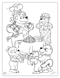 The Berenstain Bears Baking Cookies Coloring Page