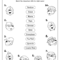 The Berenstain Bears Character Matching Activity Page