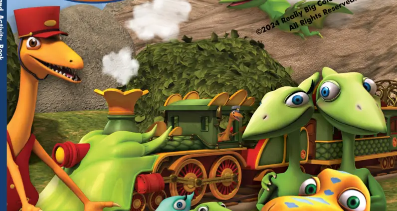“Dinosaur Train” Coloring Book embraces and celebrates the fascination that preschoolers have with both dinosaurs and trains. Kids can join Buddy and his adoptive Pteranodon family on a whimsical voyage through prehistoric jungles, swamps, volcanoes and oceans, as they unearth basic concepts in life science, natural history and paleontology.