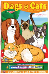 Dogs and Cats Really Big Coloring Book 12 x 18