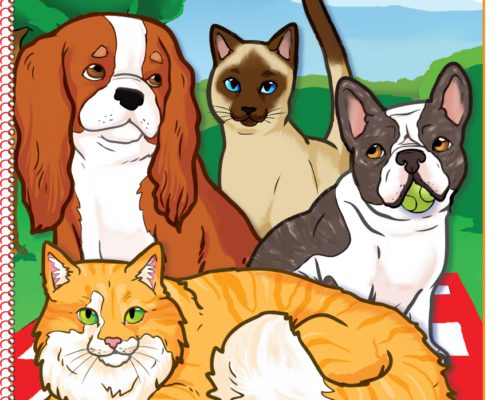 Dogs and Cats Really Big Coloring Book 12 x 18