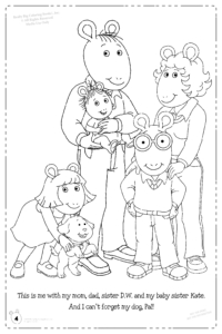 Arthur and Family Giant Coloring Page