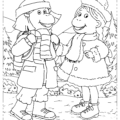 PBS Arthur Giant Coloring Page Francine and Muffy.