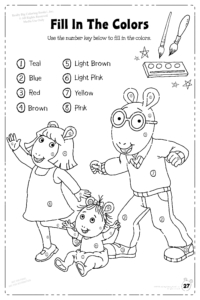 Arthur Color By Number Giant Coloring Page