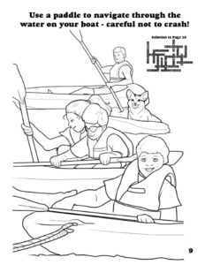 Camping Coloring Book - Using a Paddle Coloring Page