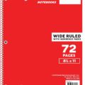 Wide Ruled Red Notebooks with 72 Pages