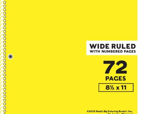 Wide Ruled Yellow Notebooks with 72 Pages