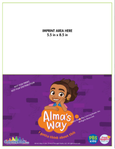 Alma's Way Imprint Coloring Book Back Cover Imprint Area