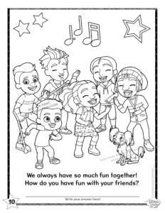 Alma's Way Coloring Page: Alma's Friends. We always have so much fun together! How do you have fun with your friends?