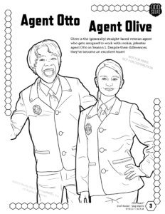 Odd Squad Agent Otto and Agent Olive Coloring Page