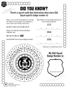 Odd Squad Decode Activity and Coloring Page