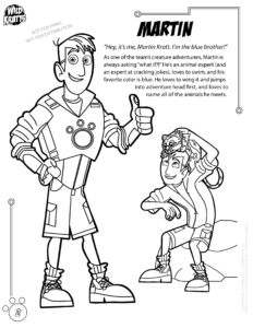 Martin Kratt Coloring Page Wild Kratts Imprint Coloring Book