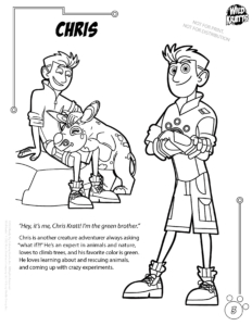 Chris Kratt Coloring Page Wild Kratts Imprint Coloring Book