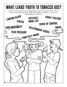 Dangers of Tobacco Imprint Coloring Page: What Leads Youth to Tobacco Use?