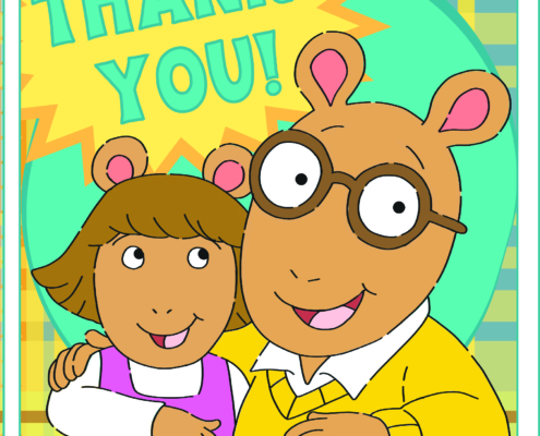 Arthur "Thank You" Greeting Card PBS Kids Characters
