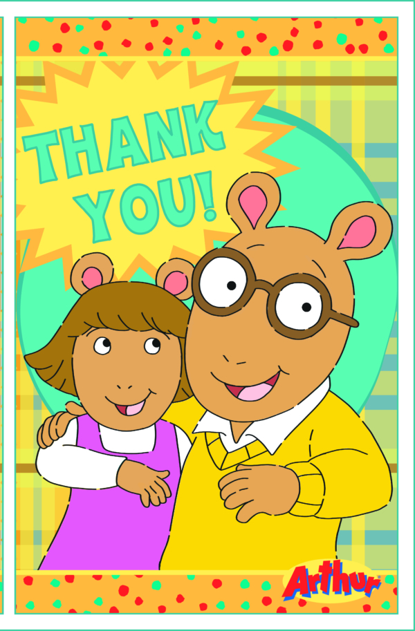 Arthur "Thank You" Greeting Card PBS Kids Characters