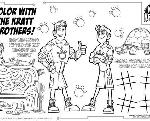 Color With The Kratt Brothers Animal Friends Placemat