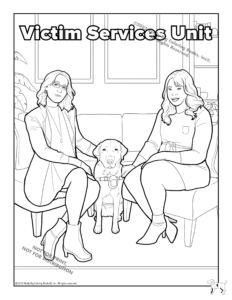 What Happens in Court Imprint Coloring and Activity Book: Victim Services Unit Coloring Page