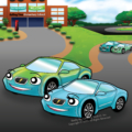 Don't Be Fuelish: Introducing Evan, the Electric Vehicle (EV) Story Book. Evan rolls up to his new school.