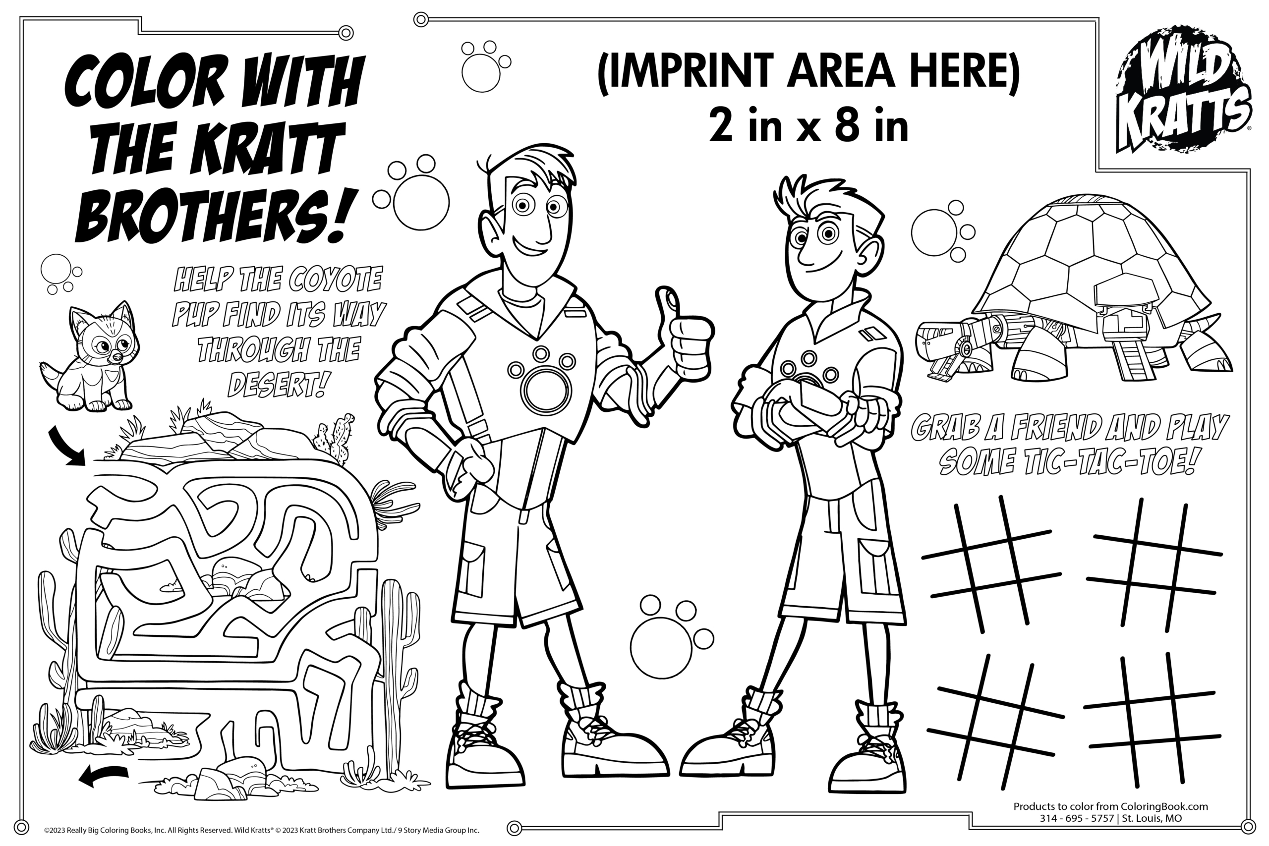 Wild Kratts Imprint Coloring Placemat: Chris and Martin Kratt