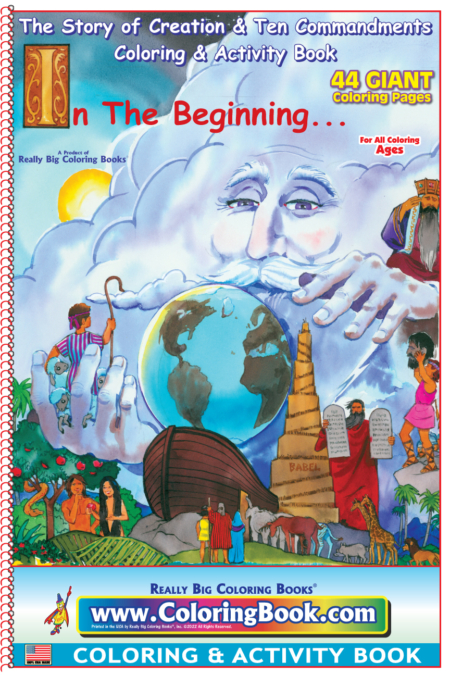 Story of Creation and the Ten Commandments "In the Beginning" Really Big Coloring and Activity Book 12x18.